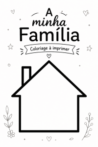 Famille réunie autour de pages à colorier