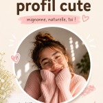 Femme souriante prenant une photo pour son profil avec un éclairage naturel.
