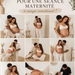 Séance photo de grossesse en extérieur, maman souriante avec une belle robe.