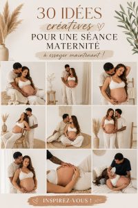 Séance photo de grossesse en extérieur, maman souriante avec une belle robe.