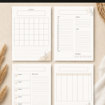 Image d'un planner gratuit avec des notes d'étude colorées pour étudiants