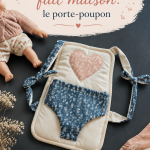 Un porte-poupon fait maison coloré avec des motifs adorables