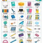 Un sac à dos primaire bien rempli de fournitures scolaires pour la rentrée.