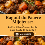Ragoût du pauvre mijoté, servi chaud dans un bol avec des légumes colorés