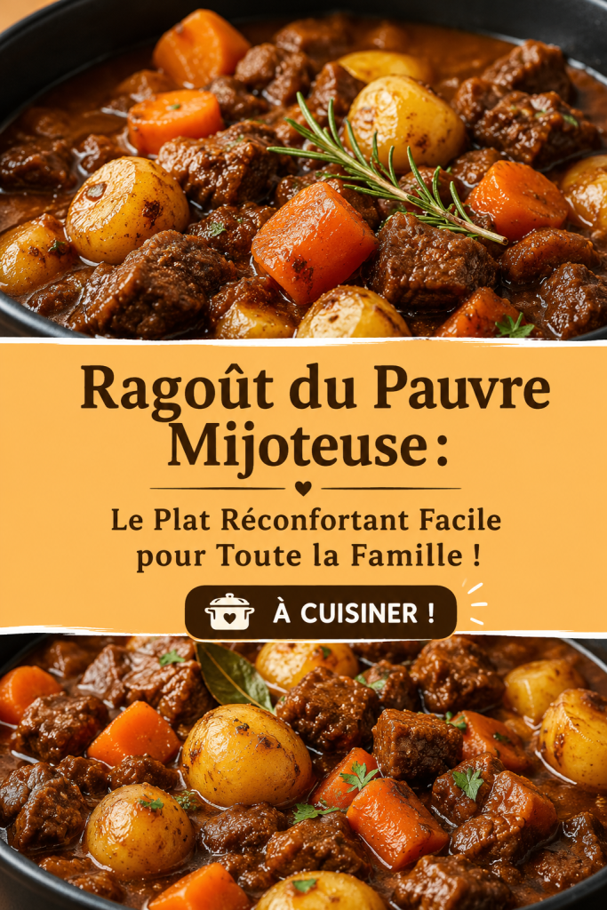 Ragoût du pauvre mijoté, servi chaud dans un bol avec des légumes colorés