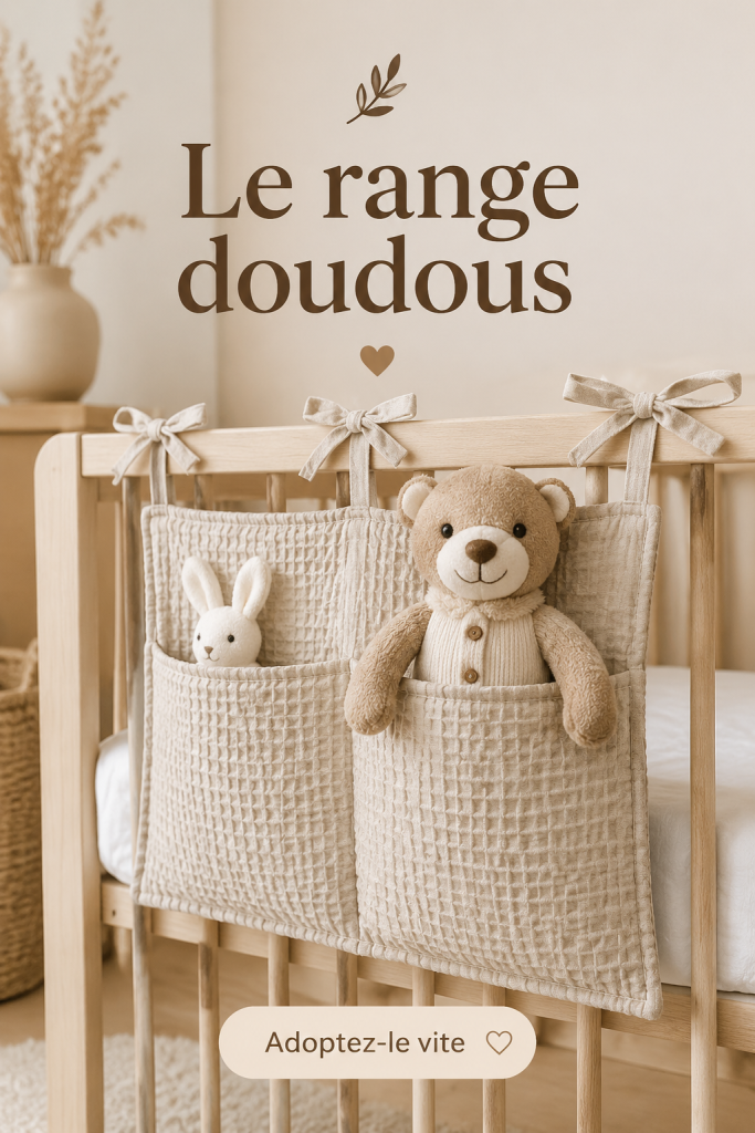 Rangement esthétique pour doudous dans une chambre d'enfant