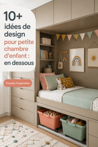 Chambre d'enfant avec rangement sous le lit bien organisé