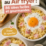 Recettes alléchantes à préparer au Air Fryer, incluant des légumes et des viandes.
