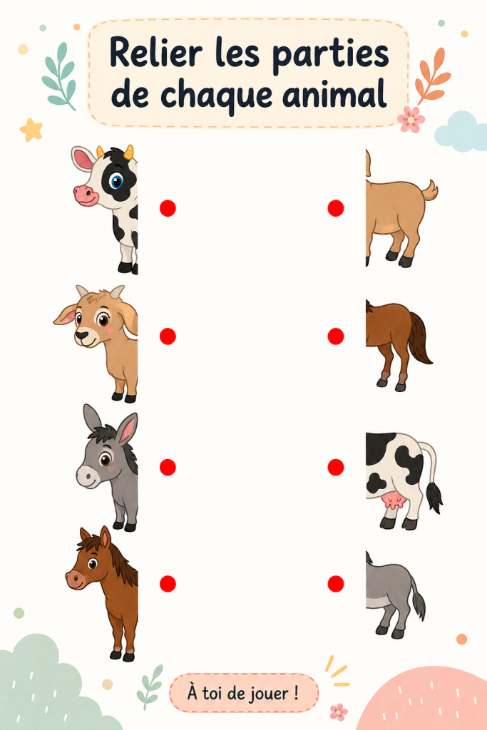 Illustration montrant les différentes parties d'un animal reliées.