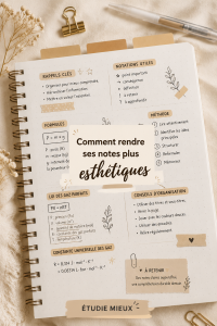 Notes esthétiques avec des couleurs pastel et des dessins decoratifs