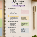 Fiche de révision sur le bulletin de paie n°2 en comptabilité avec des notes et des graphiques.