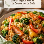 Riz sauté aux légumes colorés dans un plat