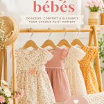 Une adorable robe rose pour bébé avec des motifs floraux.