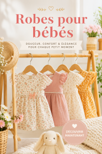 Une adorable robe rose pour bébé avec des motifs floraux.