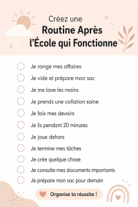 Une maman organisant une routine agréable après l'école avec ses enfants.