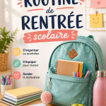 Enfants préparant leur matériel pour la rentrée scolaire