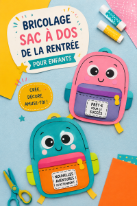 Sac à dos décoré fait main, coloré et original, idéal pour la rentrée scolaire