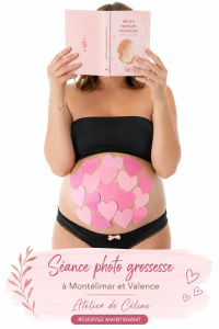 Femme enceinte heureuse lors d'une séance photo à Montélimar