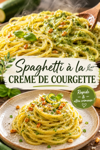 Spaghetti à la crème de courgette, un plat savoureux et crémeux