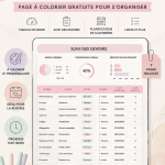 Page à colorier gratuite pour organiser les devoirs scolaires