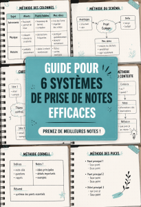 Illustration de 6 systèmes de prise de notes efficaces pour étudier