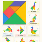 Modèles de tangrams animaux à imprimer en couleur
