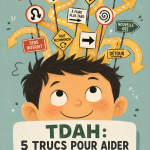 Une mère aide son enfant à se concentrer sur ses devoirs avec patience et bienveillance.