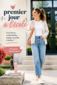 Un ensemble coloré pour le premier jour d'école, parfait pour attirer le regard des camarades.