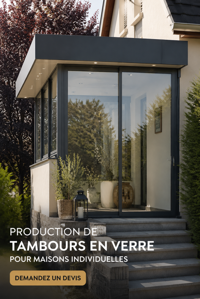 Véranda en verre moderne intégrée à une maison contemporaine, offrant une luminosité naturelle.