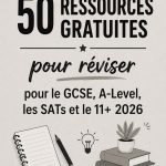 Une sélection de ressources gratuites pour révisions scolaires, affichée sur un bureau d'études.