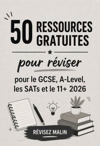 Une sélection de ressources gratuites pour révisions scolaires, affichée sur un bureau d'études.
