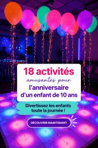 Enfants jouant et s'amusant lors d'une fête d'anniversaire, entourés de décorations festives.