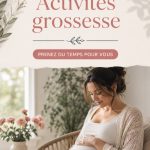 Femme enceinte souriante faisant une activité créative.