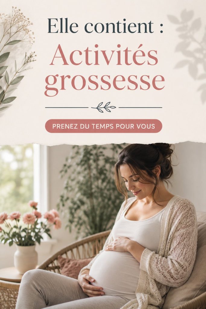 Femme enceinte souriante faisant une activité créative.