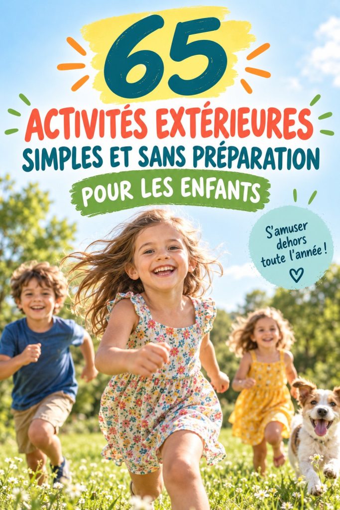 Des enfants jouant à un jeu d'extérieur simple dans un jardin ensoleillé.