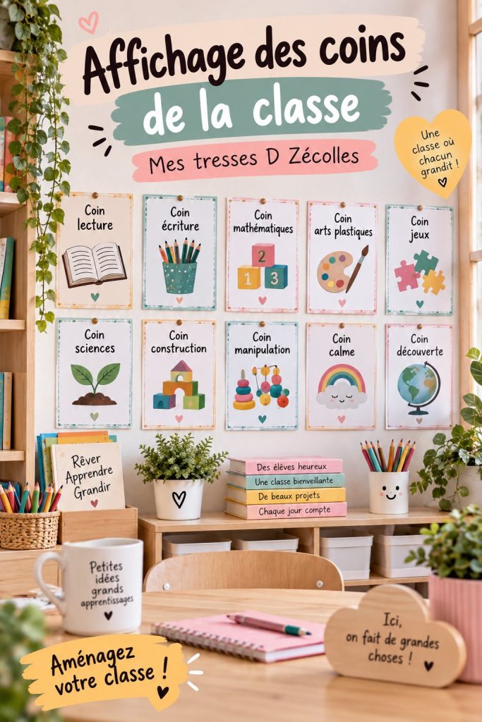 Affichage coloré et inspirant dans une salle de classe