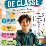 Affiche délégué de classe personnalisée avec des dessins colorés et un texte clair