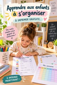 Un enfant avec un calendrier pour mieux s'organiser dans ses devoirs
