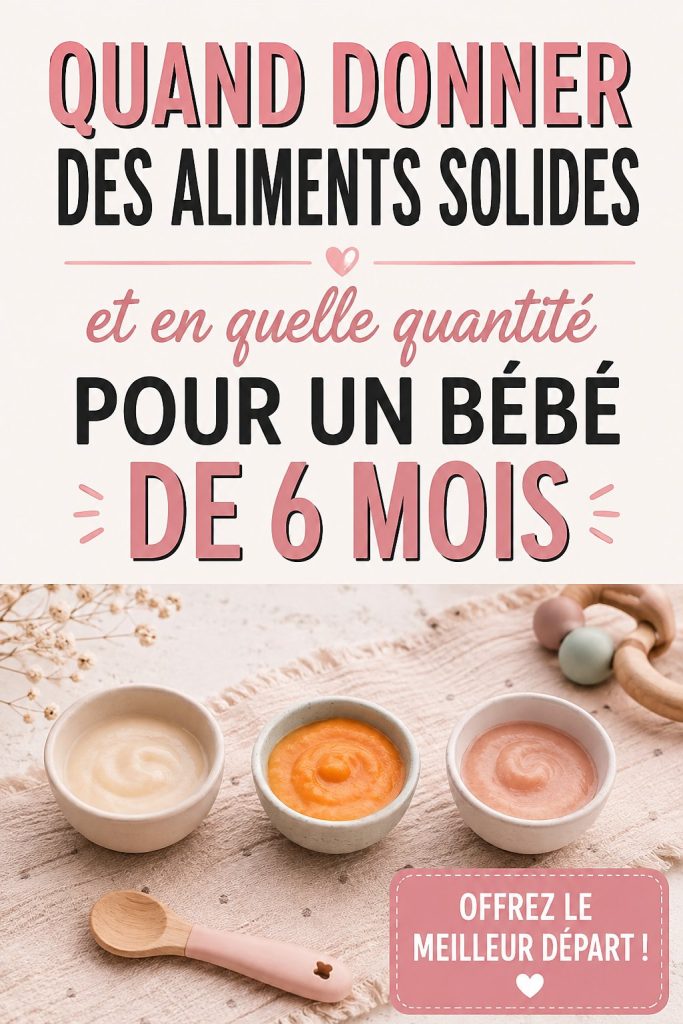 Bébé souriant avec une cuillère, prêt à découvrir les aliments solides.