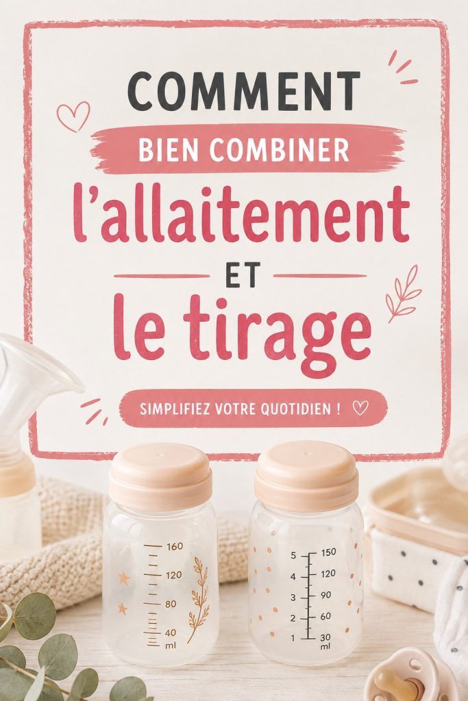 Mère utilisant un tire-lait tout en allaitant son bébé