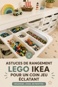 Une chambre d'enfants décorée avec des rangements IKEA colorés et fonctionnels.