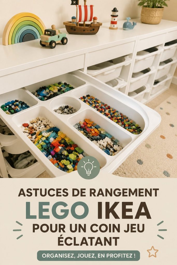 Une chambre d'enfants décorée avec des rangements IKEA colorés et fonctionnels.
