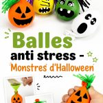 Balles anti-stress colorées en forme de monstres pour Halloween