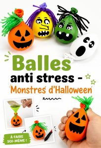 Balles anti-stress colorées en forme de monstres pour Halloween