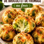 Boulettes de brocoli et fromage au four, prêtes à être dégustées.