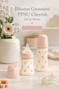 Bouteille d'allaitement Grosmimi PPSU de 300ml sur fond neutre