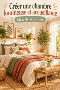 Chambre à coucher colorée avec des coussins et des murs vivants.