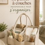 Un caddy à couches bien organisé avec des produits pour bébé.
