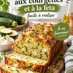 Un cake salé aux courgettes et feta sur une table de fête, prêt à être dégusté
