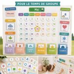 Calendrier circulaire DIY coloré et un tableau d'activités pour enfants, créés pour stimuler l'apprentissage